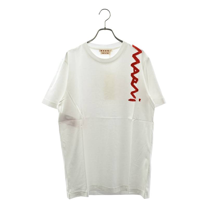 【新品】  MARNI / マルニ | メンディングロゴ オーガニックコットン ティーシャツ | 48 | LILY WHITE / 白いこと | メンズ