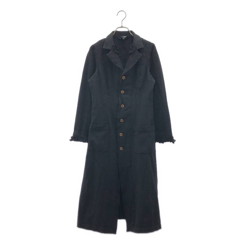 COMME des GARCONS COMME des GARCONS / コムコム | 2011AW | ポリエステル縮絨 フラウンスかざり付ける ステンカラー厚地の外套 | XS | 黒いこと | レディース