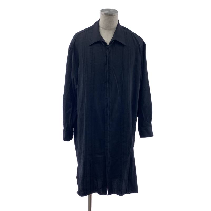 YOHJI YAMAMOTO POUR HOMME / ヨウジヤマモトプールオム | 2022AW | 羊毛 筋目 比翼ロングプルオーバー | 3 | 黒いこと | メンズ