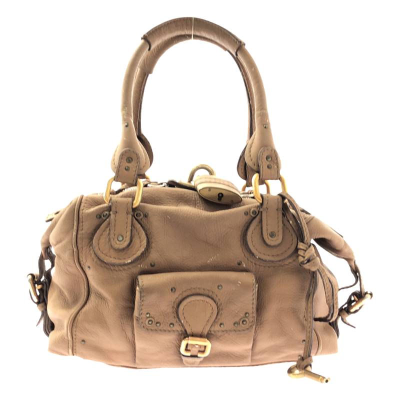 Chloe / クロエ | Paddington / パディントン なめし革 ロゴタイプ カデナ ハンドバック | 赤銅色 | レディース