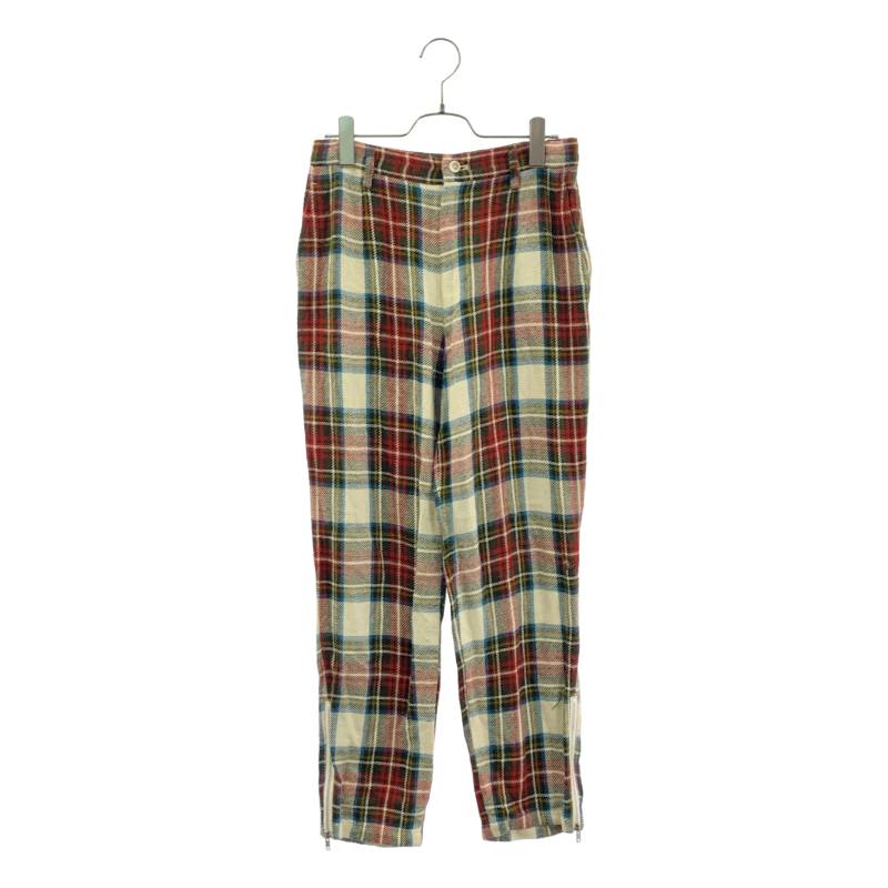 tricot COMME des GARCONS / トリココムデギャルソン | 2000AW | レーヨン チェック 裾ジップスリット パンツ | M | マルチカラー | レディース｜KLD 店