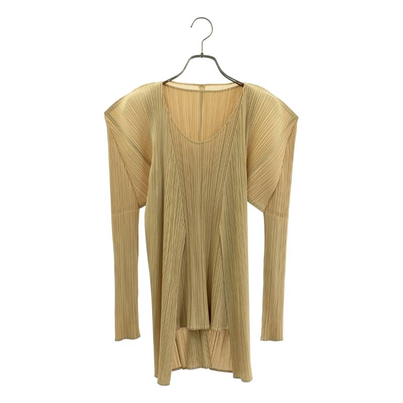 PLEATS PLEASE ISSEY MIYAKE / プリーツプリーズイッセイミヤケ | 合奏団 / 筋目 ジレー / 貯蔵タンクとっ始め | 3 | ベージュ | レディース