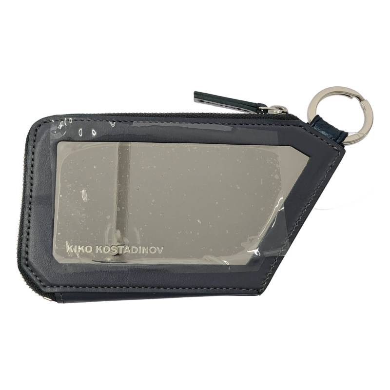 【新品】  Kiko Kostadinov / キココスタディノフ | 2025SS | OHNE WALLET 幾何学的 なめし革 コインケース | 薄墨色×夜夜中青み | メンズ