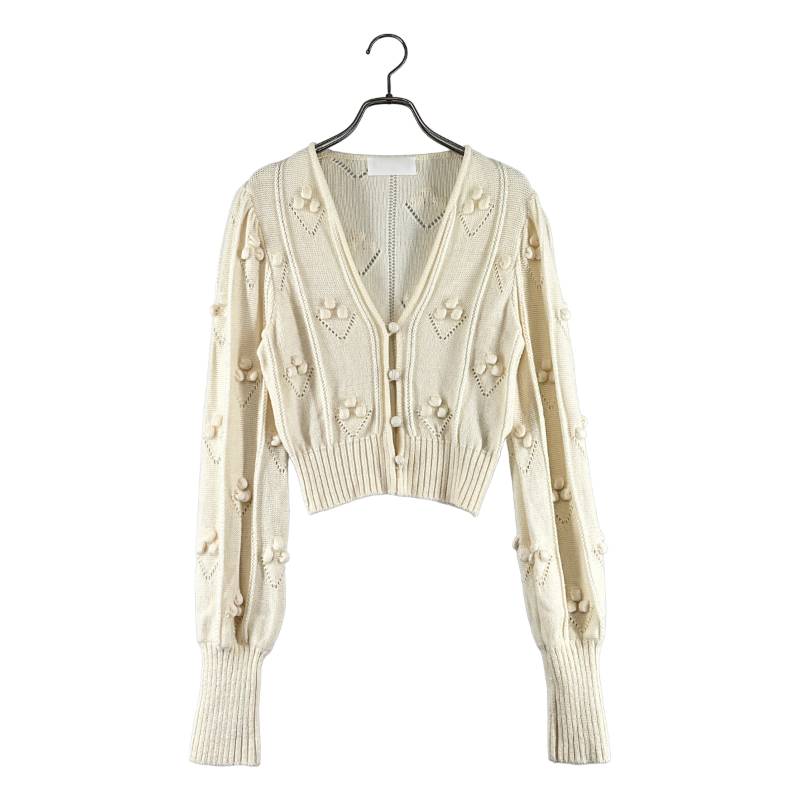 Mame Kurogouchi / マメクロゴウチ | Bubble Pattern Cropped Knitted Cardigan カーディガン | 1 | アイボリー | レディース｜KLD 店 12,737円