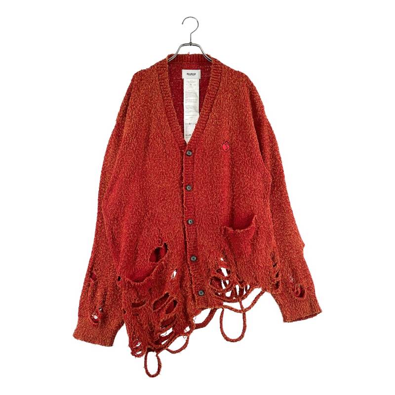 doublet / ダブレット | 2024AW | ZOMBIE SILHOUETTE KNIT CARDIGAN 不都合製作 ジレー | M | オレンジ色 | メンズ