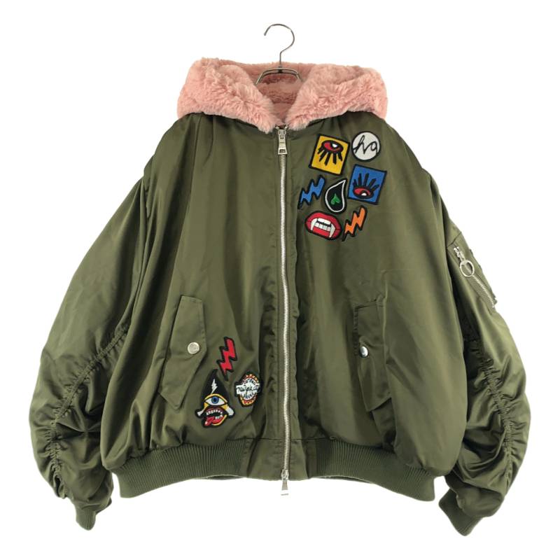 Haculla / ハキュラ | MA-1 紋章 毛皮 上衣 | S | カーキ/サクラ色 | レディース