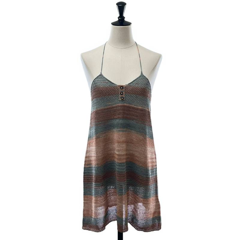 【新品】  PERVERZE / パーバーズ | Multi-colored Knit Dress キャミソール 衣装 | F | ベージュ/青色 | レディース