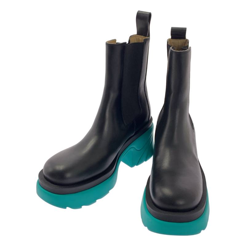 【美品】 BOTTEGA VENETA / ボッテガヴェネタ | FLASH ANKLE BOOTS フラッシュ サイドゴア ブーツ | 39 | ブラック/グリーン | レディース｜KLD 店