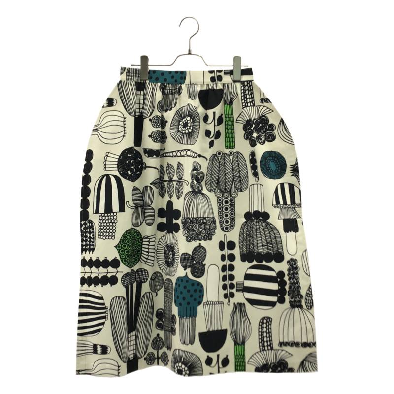 【美品】 JUNYA WATANABE COMME des GARCONS / ジュンヤワタナベ | ×marimekko / コットン 総柄 スカート | S | ホワイト/ブラック | レディース|KLD 店