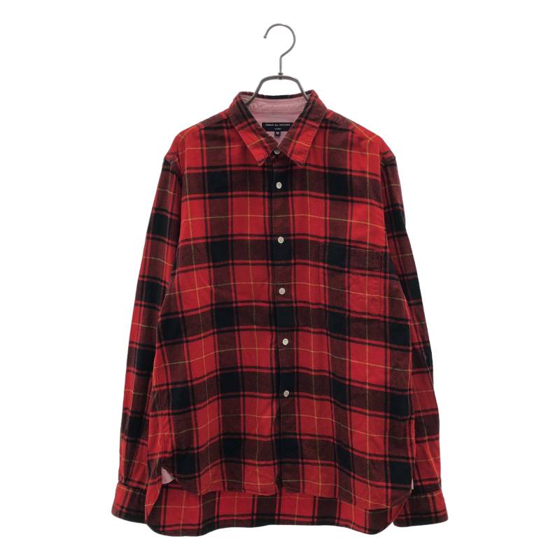 COMME des GARCONS HOMME / コムデギャルソンオム | 2010AW | コットン フランネル チェック スリーブ切替 シャツ | M | レッド/ブラック/ピンク | メンズ｜KLD 店