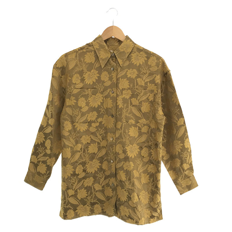 【美品】 エリコカトリ / ERiKOKATORi | 2021AW | flower jaquard standard shirts フラワー ジャガード スタンダード シャツ | F | MUSTARD | レディース|KLD 店
