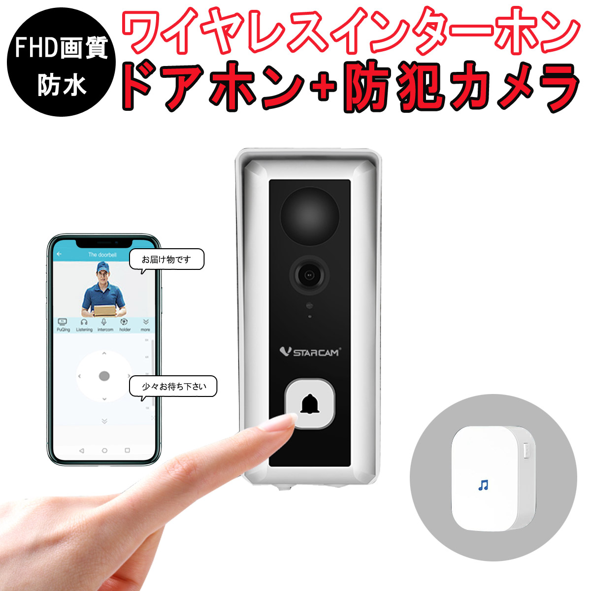 楽天市場】卸売B2B スマートドアカメラ Doorbell (Battery Type