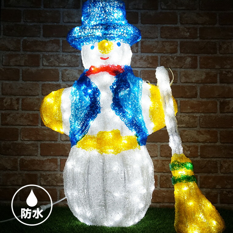 楽天市場】LEDブリリアントモチーフライト バケツスノーマン ブルー