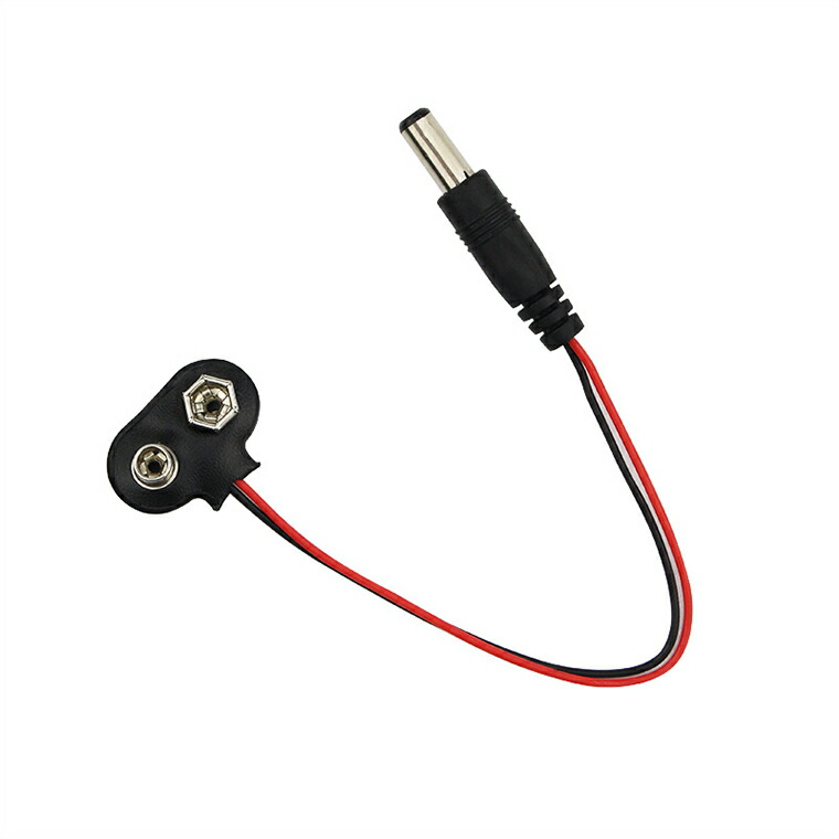 楽天市場】9V バッテリースナップ DCプラグ付き 角型006P 9V電池