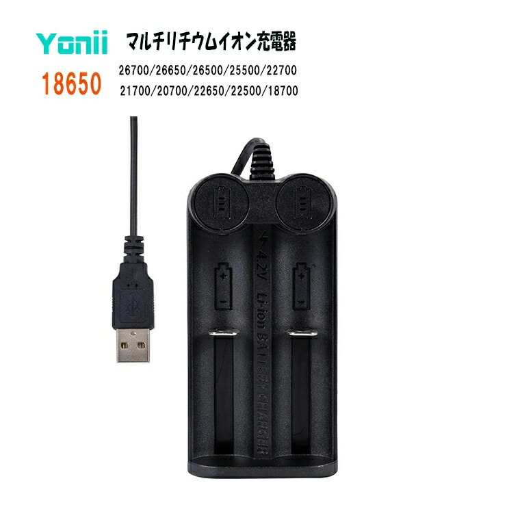 楽天市場】マルチ USB充電器 18650用 2スロット バッテリー充電器