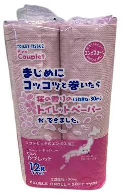 楽天市場 トイレットペーパー カプレット ダブル ピンク 河村製紙 30m 12ロール 8袋 96ロール 紙の宅配便