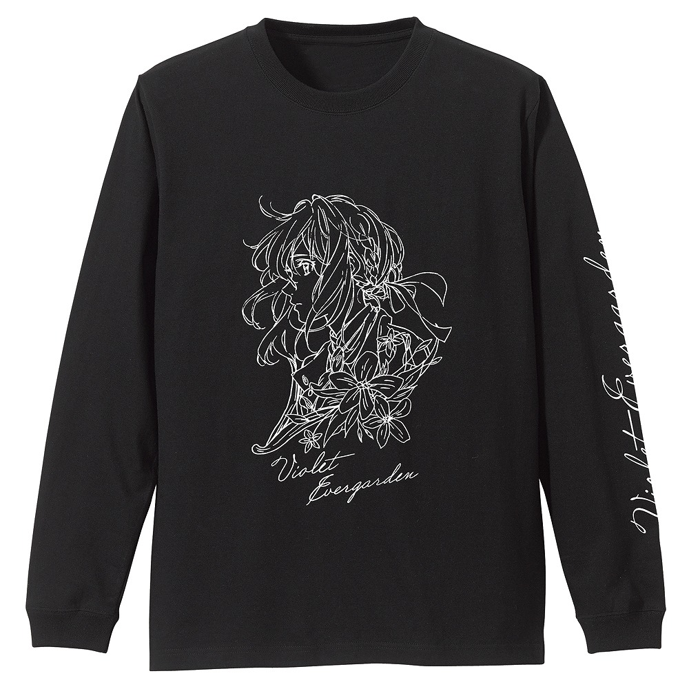 ヴァイオレット・エヴァーガーデン ヴァイオレット イラストアート ロングスリーブTシャツ BLACK XL 【09/24頃入荷】画像