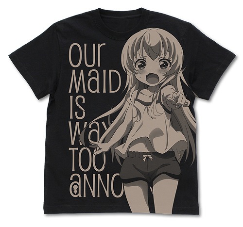 うちのメイドがウザすぎる！ 高梨ミーシャ オールプリント Tシャツ/BLACK-XL画像