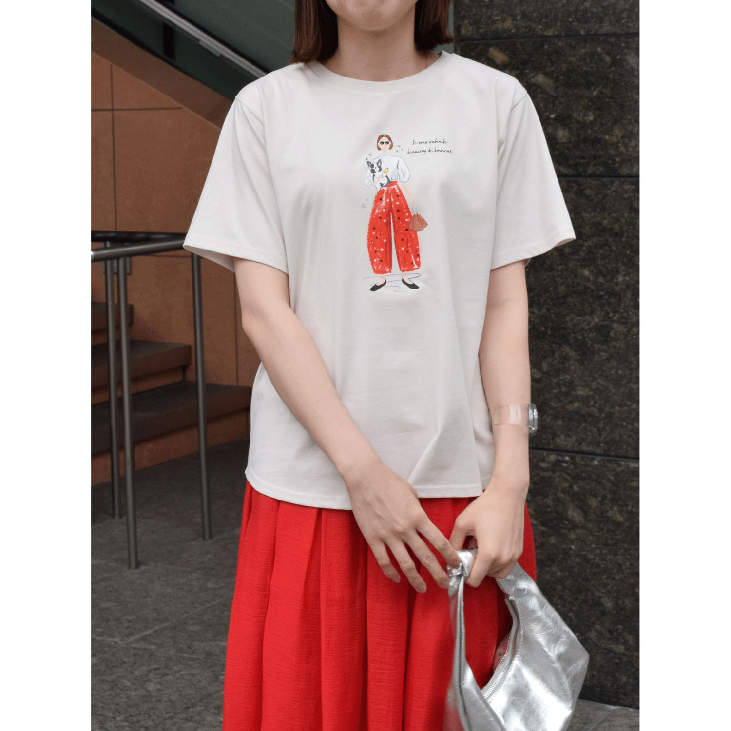 ROSIEE お嬢さん柄ティーシャツ