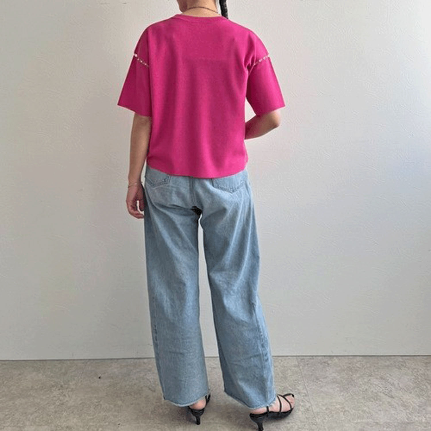 LHELBIE パールニットトップス