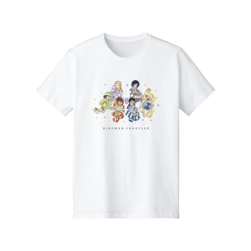 デジモンフロンティア 描き下ろしイラスト 集合 みんなでお泊まりパジャマver. Tシャツ レディース Sサイズ画像