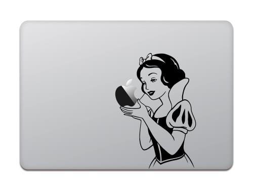 カインドストア MacBook Air/Pro マックブック ステッカー シール 白雪姫 プリンセス ノーマル 13インチ/15インチ ブラック M842-13-B画像