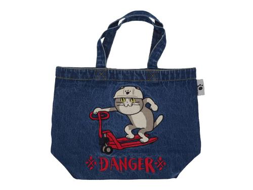 楽天市場】仕事猫 刺繍 B4 デニムトート DANGER MAC-006トートバッグ