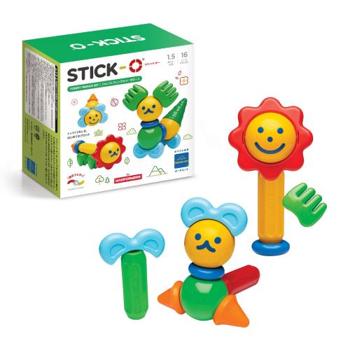 ボーネルンド (BorneLund) スティック・オー (STICK-O) フォレストフレンズ 16ピース 1歳半頃 SO902002 赤、青など
