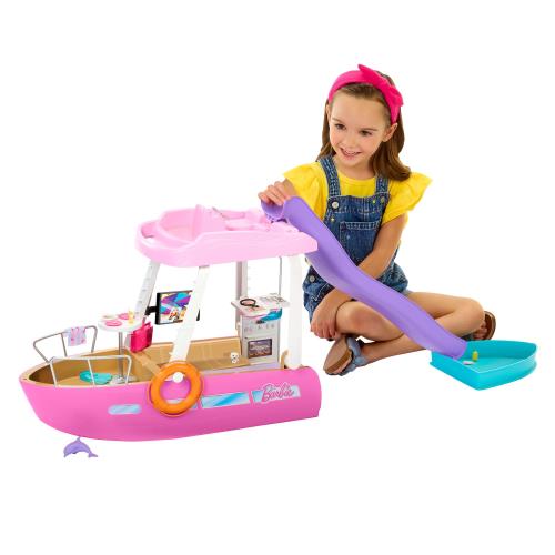 【 限定】バービー(Barbie) プール&すべりだいつき! ドリームボート (ドール別売) きせかえ人形・ハウス バービー人形 3歳から ピンク HJV37