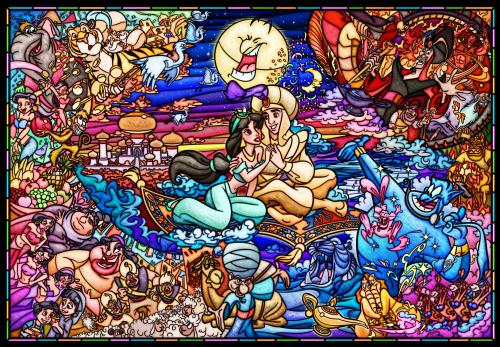 テンヨー(Tenyo) 1000ピース ジグソーパズル アラジン ストーリー ステンドグラス 【ピュアホワイト】(51x73.5cm)