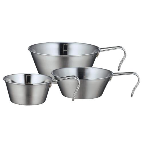 カクセー シェラカップ サイズ違い 3個セット ステンレス スタッキング可能 メモリ付き 9cm 12cm 14cm SOLA ソラ PP-09画像