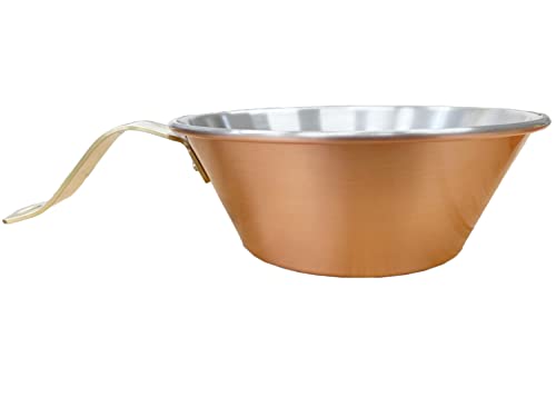 ワンダースリーサイド 銅製シェラカップ（ラージ） 0.55L ミニマルキャンプ お皿 非常用品 釣 キャンプ BBQ 燕三条 銅 銅シェラ 日本製 抗菌 保温 食器 スポーツ アウトドア 直火 銅 調理器具 キッチン用品 メモリ付