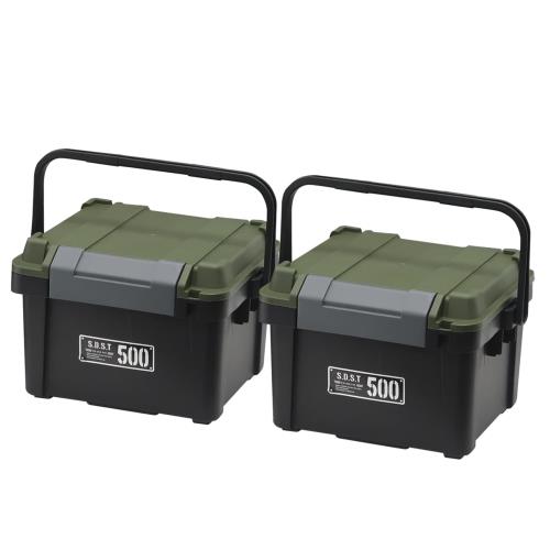 JEJアステージ 収納ボックス 日本製 耐荷重500kg キャンプ 工具箱 積み重ね Xシリーズ シールドボックスシャット 500X 幅52×奥行36×高さ34.5cm 2個セット