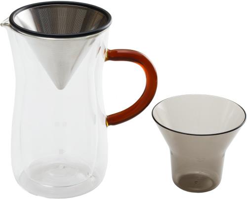 bonmac ボンマック ダブルウォール コーヒーカラフェセット 700ml カラフェ:差しわたし9.9×高さ17.5糎、ろ波器:差しわたし9.8×高さ7.9糎、保持者:差しわたし9.5×高さ8糎