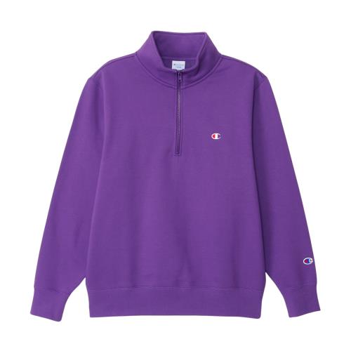 チャンピオン スウェット 長袖 COTTON USA ワンポイントロゴ ハーフジップスウェットシャツ C8-Y015Z メンズ ディープパープル