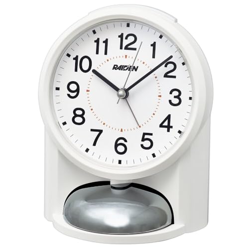 セイコークロック(Seiko Clock) 目覚まし時計 置き時計 アナログ 大音量 白 PYXIS ピクシス RAIDEN ライデン 149×116×113mm NR454W