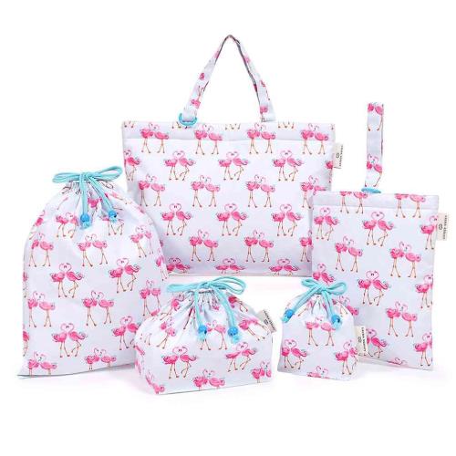LAURA ASHLEY 入園入学 5点セット 女の子 入園入学準備 レッスンバッグ シューズケース 子供 巾着袋 Pretty Flamingo N8148700