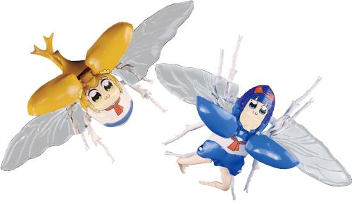 自由研究シリーズNo.253 ポプテピピック編 カブトムシ ポプ子 ver. ＆ クワガタムシ ピピ美 ver. プラモデル画像
