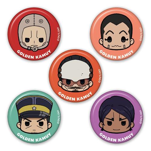 ゴールデンカムイ ちゅるキャラミニ缶バッジ5個セットC［鶴見中尉＆二階堂＆宇佐美上等兵＆月島軍曹＆鯉登少尉］画像