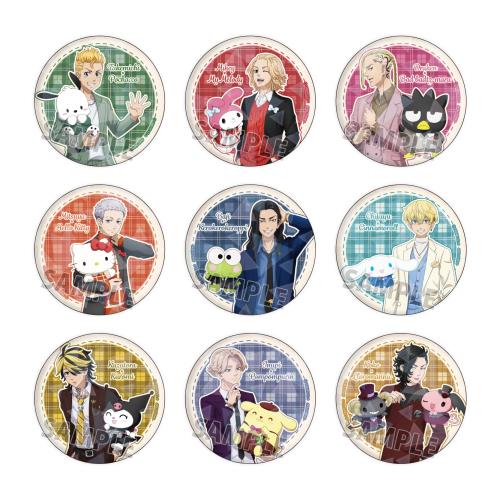 TVアニメ 東京リベンジャーズ x サンリオキャラクターズ 02 描き下ろしイラスト ホログラム缶バッジ 65mm 9個入りBOX画像