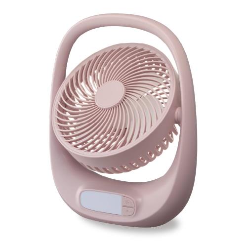 ドウシシャ 扇風機 ポータブルファン LEDライト 調光機能2段階 2電源対応 風量3段階 ピンクベージュ FBA-160B PBE