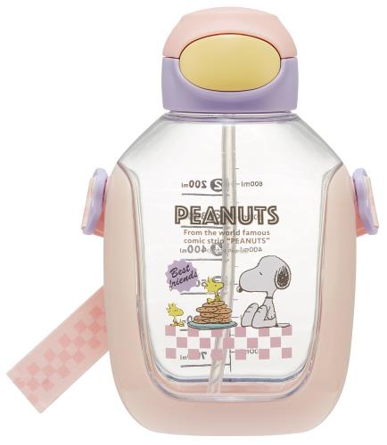 スケーター(Skater) ワンプッシュ ストロー ボトル 水筒 ショルダーベルト付 780ml スヌーピー 80's カフェ PDSH8DX