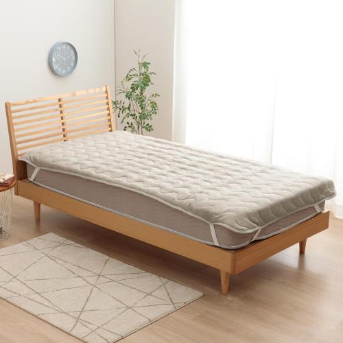イケヒコ 寝具 敷きパッド シーツ ゴムバンド付 シングル マスクロス グレー 約100×205cm ジャガード織 綿混 通年 年間 オールシーズン ナチュラル やさしい肌触り 立体的 洗濯機可能 さらさら #1195870130101|アニメ雑貨アン&山梨のフルーツ