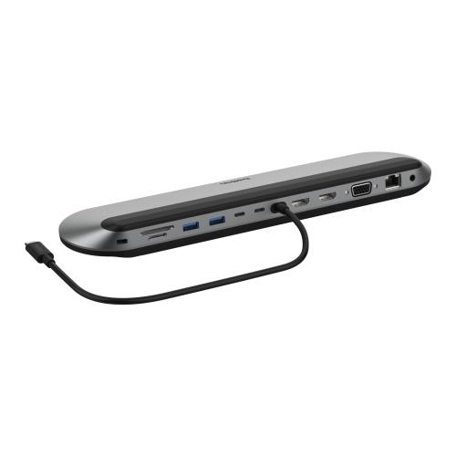 Belkin 11-インチ-1 USB-C 縛ステイション 4K トリプル見せびらかす相応う 2.5Gbpsイーサネット 10Gbps資料遷らす 100W PD相応う SD4.0/microSD3.0 M1/M2 MacBook Pro/Windows/Chromebook相応う 万覚え帳パソコン照明ランプ手合い USB-C有線テレビ(35糎)嘱する (11-インチ-1 労働者階級ドック) INC014bt
