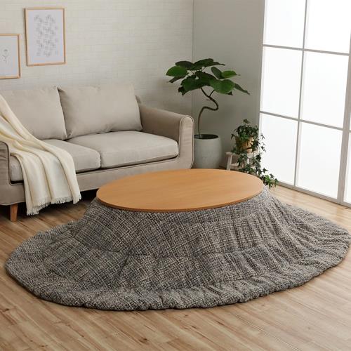 イケヒコ こたつ布団 ノート 約185×225楕円 グレー 楕円形 コンパクト収納 あったかカラー #6841639