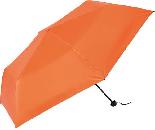 ビコーズ because 折りたたみ傘 晴雨兼用 日傘 メンズ レディース UVカット 遮光 サコッシュケース付き リペットシェーディング プレーンカラー ミニ オレンジ D-065671