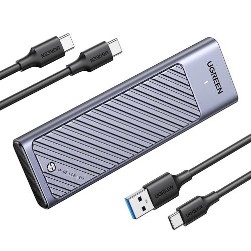 UGREEN M.2 SSD 外付けケース NVME/SATA 両対応 【USB 3.2 Gen2規格】 M.2 SSD ケース UASP/TRIM対応 10Gbps転送 熱伝導シート付属 m.2 ハードディスクケース 保護ラバー付き M key/B+M key SSD対応 Mac OS/Android/Windows等適用