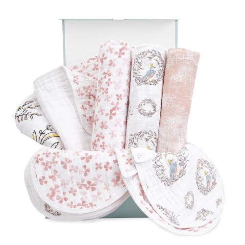 aden + anais(エイデンアンドアネイ) 日本置き目品 newborn gift set 差し上げ物仕掛ける birdsong メリンス綿織物 スワドル3枚 バーピービブ2枚 スナップビブ2枚 意気込み毛布1枚 生み出すこと祝賀会 もの言う花差し上げ物GFADABANGC10002