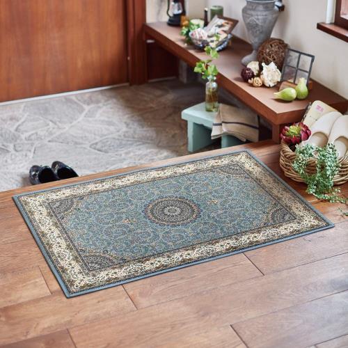 萩原 玄関マット ターコイズ 約60x90cm 洗濯機OK 滑り止め・撥水加工付き 「ターコイズ」 240613970