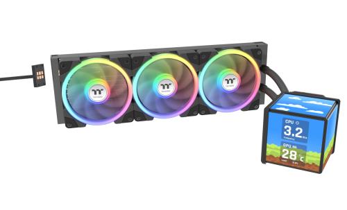 Thermaltake MINECUBE 360 Ultra Black All-In-One Liquid Cooler System 3.95inLCD積み上げる 360粍 飾り気のない水冷中央処理装置空調設備 黒いこと CL-W481-PL12SW-A FN2667